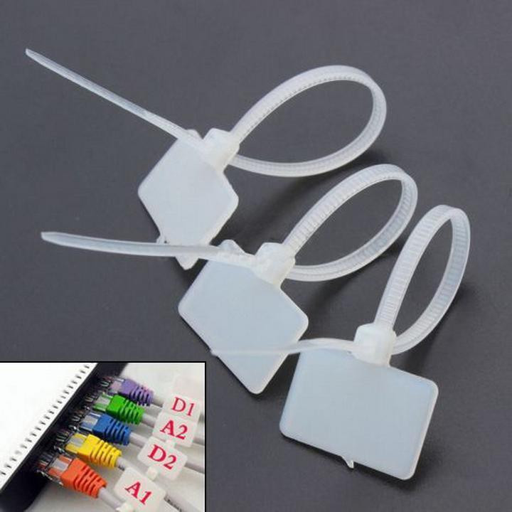 100pcs Nylon Self Locking Straps for Cable Marking and Wire Management