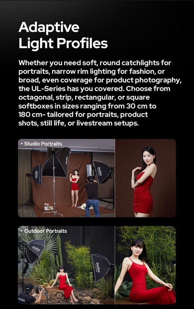 Softbox UL-Octa60 23.6"/60cm Octagonal Softbox, Quick-Release Umbrella Design...