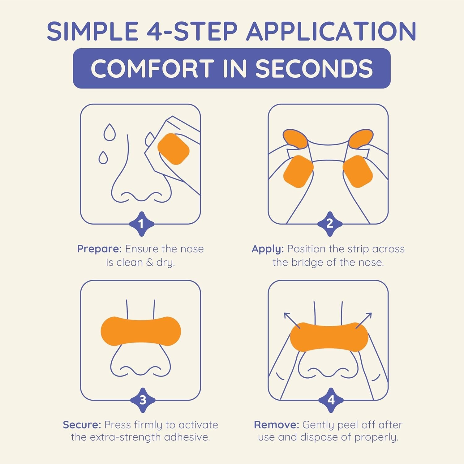 Nasal Strips – Anti Snore, Open Nose Instantly and for Clear Breathing- 40 Packs