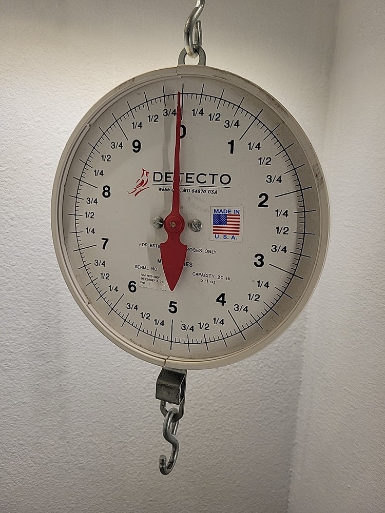 Detecto MCS-20DF Hanging Double Face Dial Scale 20 lb. Capacity