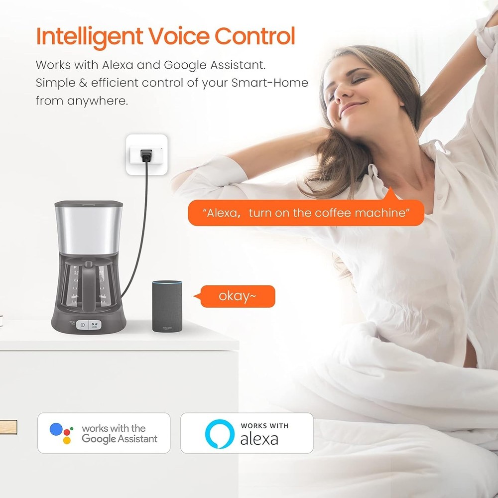 Certified SP6 Smart Plug - Remote Control, Voice Activation & Easy Install