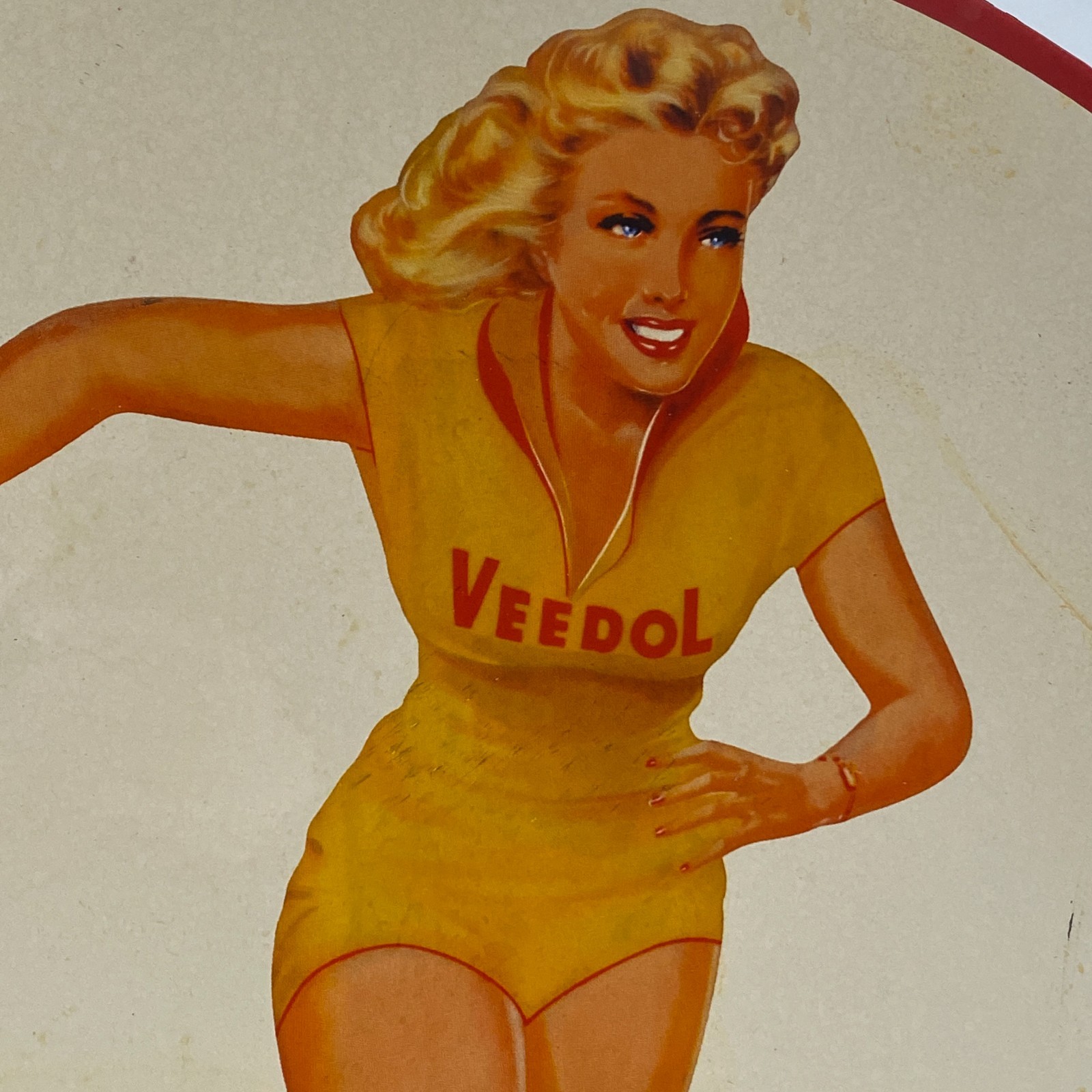 Veedol Enamel Sign - Ø 50cm (19.7") - Nice Motor Oil Collector Advertising Decor