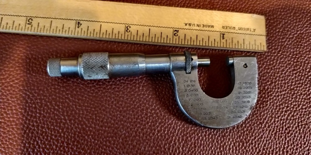 Vintage Helios Outside Micrometer 0-1/2" Range MINI
