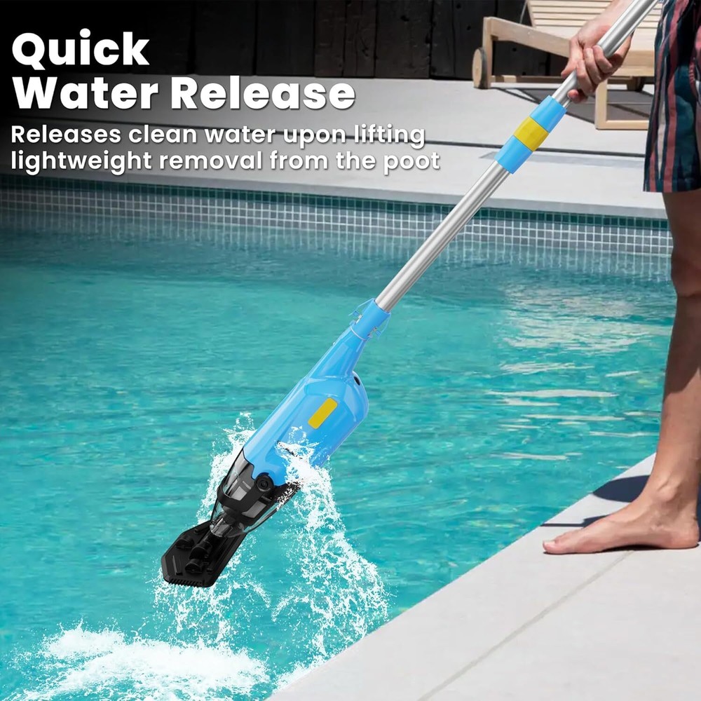 Rechargeable Pool Vacuum Pool Handheld Cleaner Above Ground 60mins Running Time