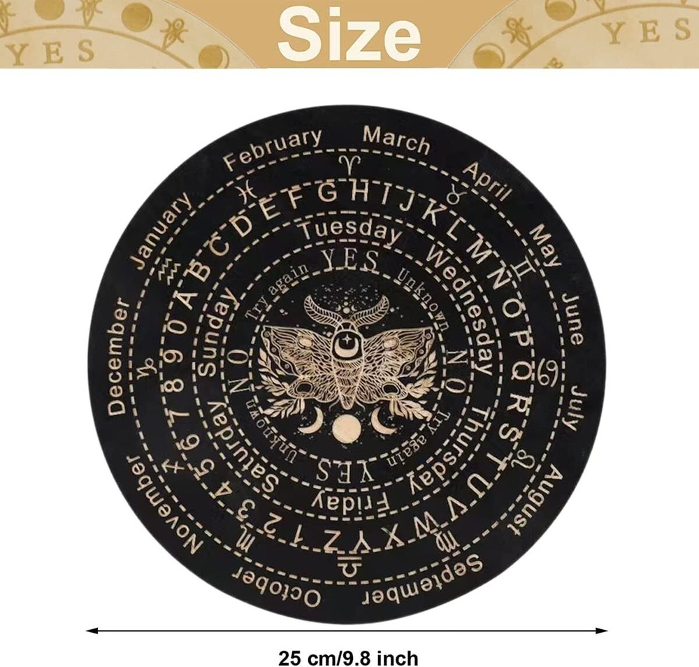 Pendulum Board Dowsing Divination Wooden Pendulum Board Dowsing with Crystal ...