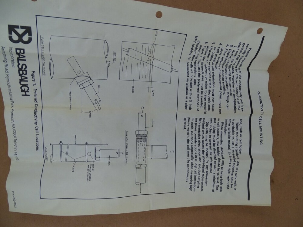 Balsbaugh Conductivity Cell , 910-1-OFG