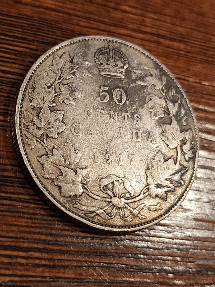 1917 Canada 50 Cents Silver Coin