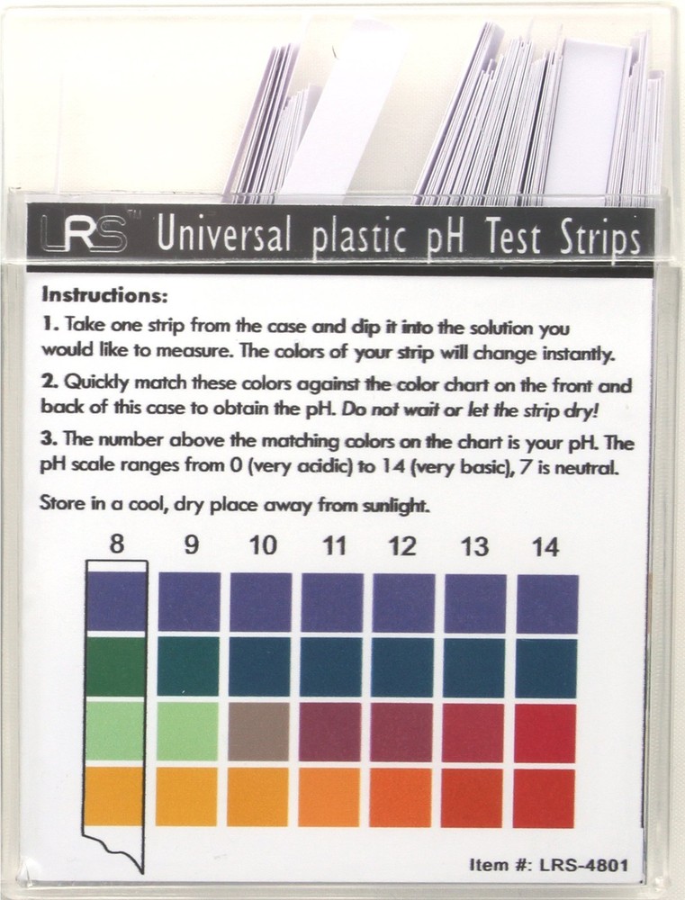 Plastic pH Test Strips Universal Application pH 0-14 for Saliva 100 Pcs