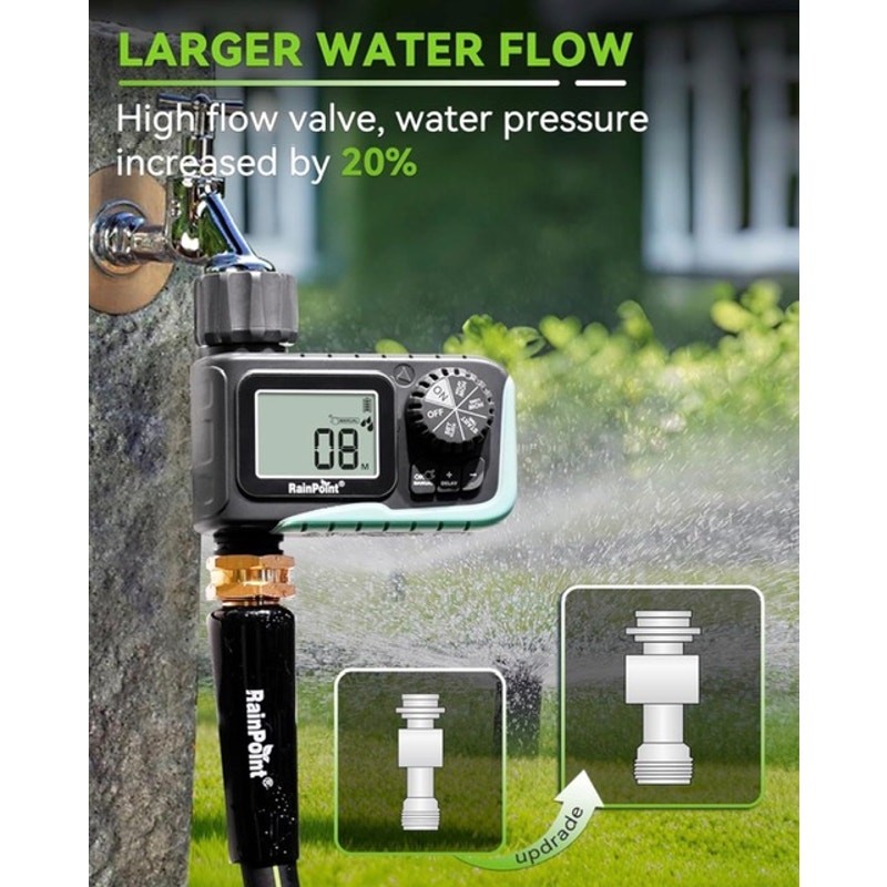 RAINPOINT Programmable Sprinkler Timer for Garden Hose Automatic Watering System