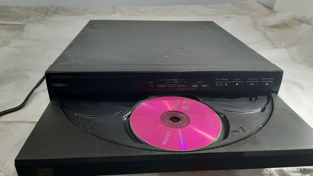 Optimus CD-6100 5-CD Automatic Carousel Disc Changer Tested works 100%