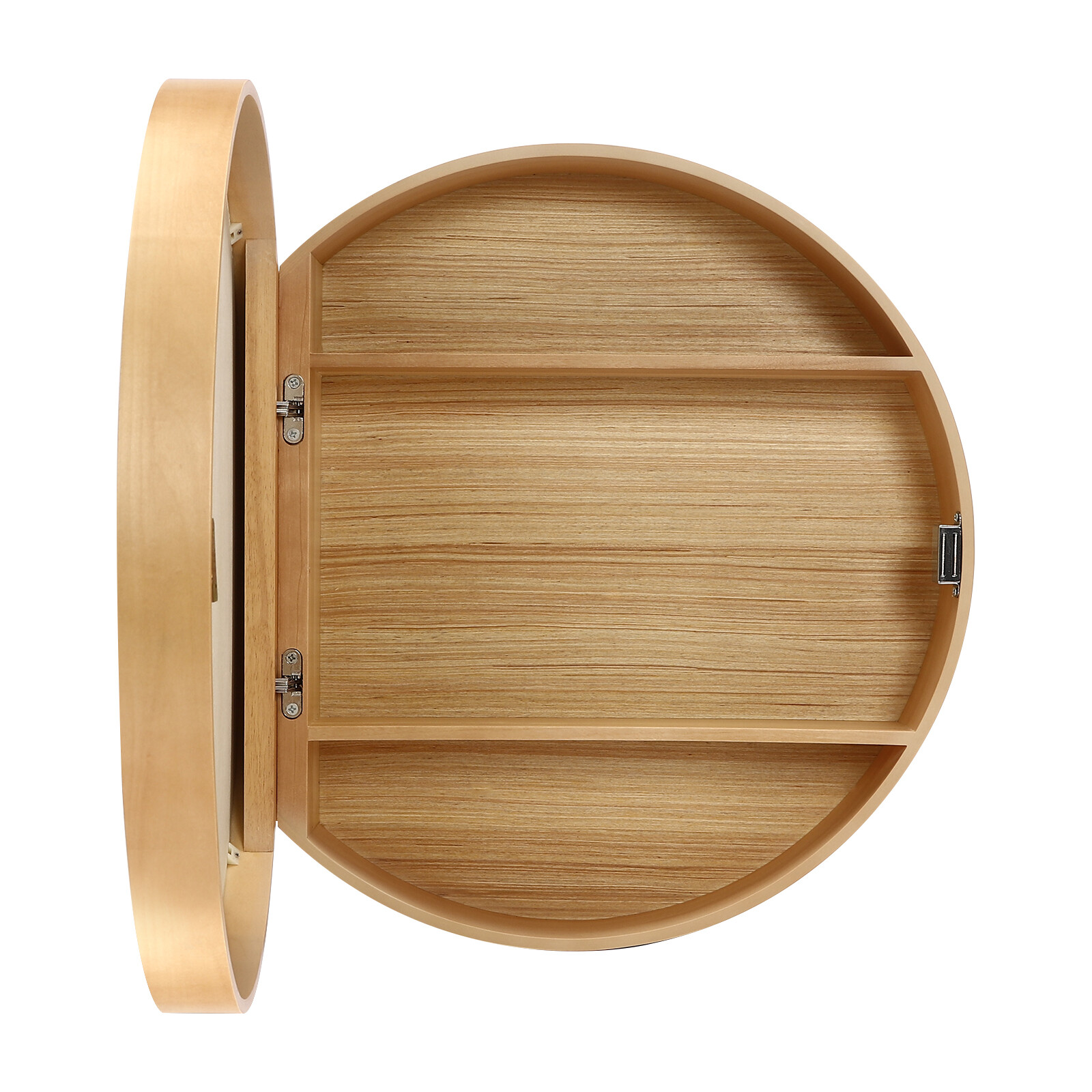 Mirror Cabinet Round Bathroom Mirror Cabinet with Hidden Storage Wall-mounted