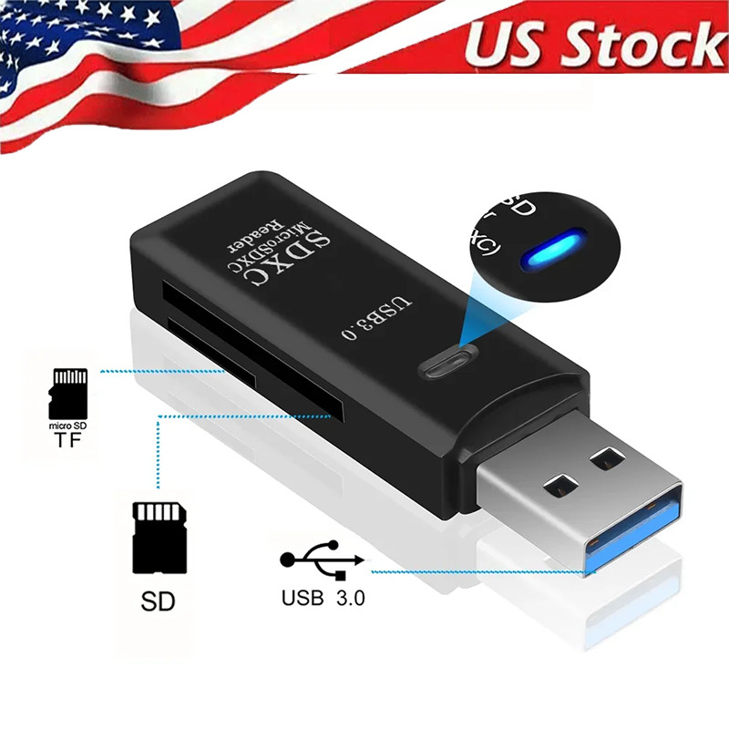 USB 3.0 SD Card Reader for PC Micro SD Card to USB Adapter for Camera Memory C