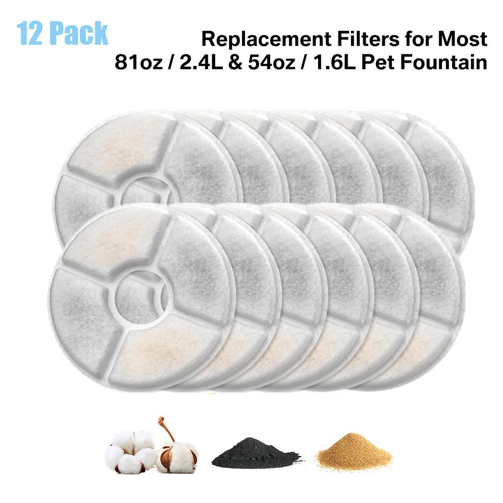 12x Pet Water Fountain Replacement Filters for Catit Cat Dog Drinking Flower
