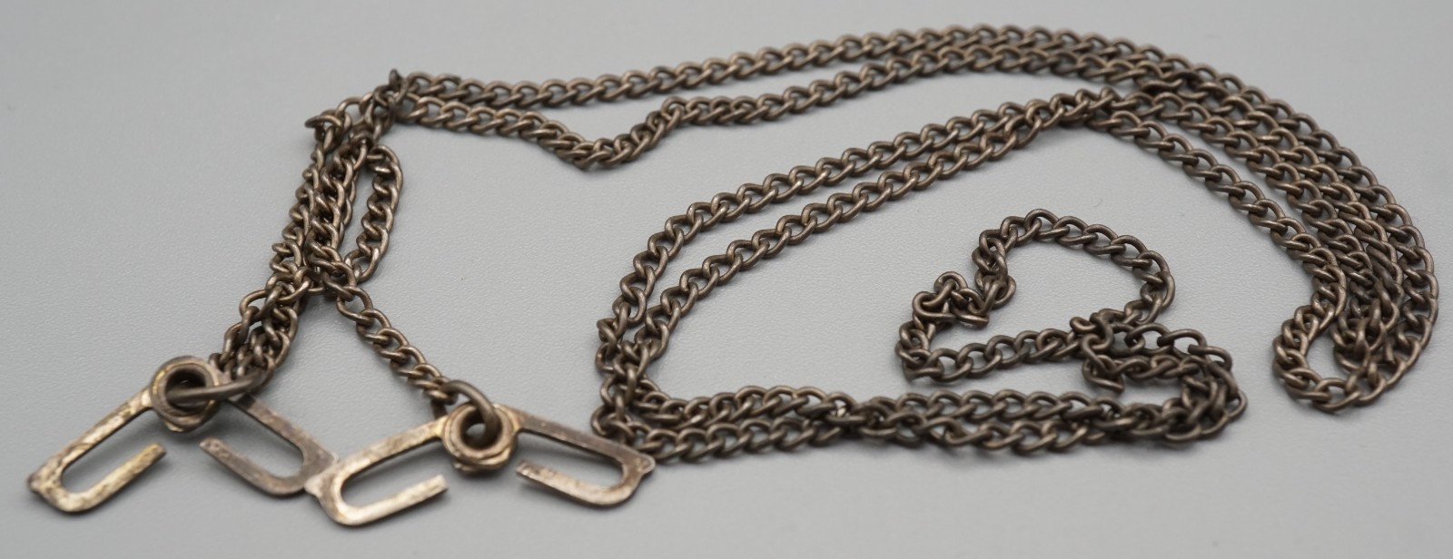 WWII Sterling Army, Navy, USMC Dog Tag Chain With J-Hooks WEIGHS 8.2 GRAMS