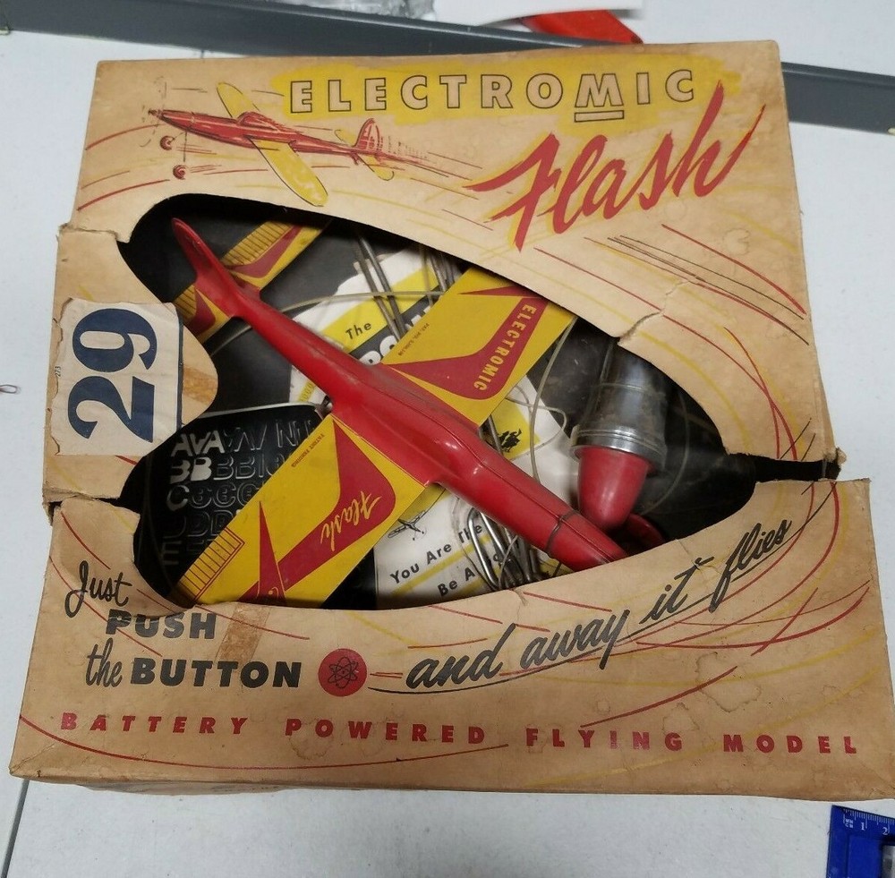 RARE Electromic Flash Battery Powered Airplane In Box