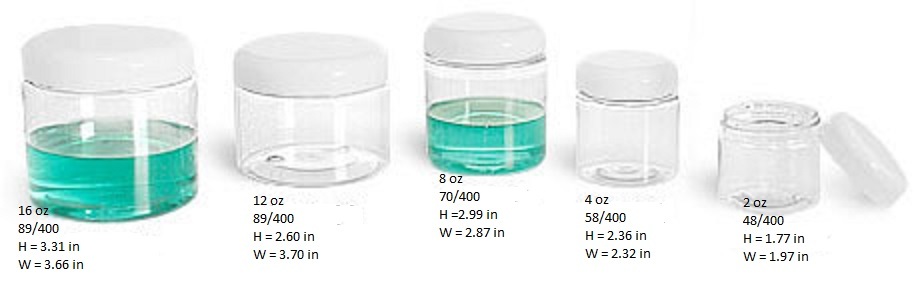 100sets - 1 oz Clear Basic Jar 38/400 PET w/ CHOICE of caps-100sets FREE SHIPP
