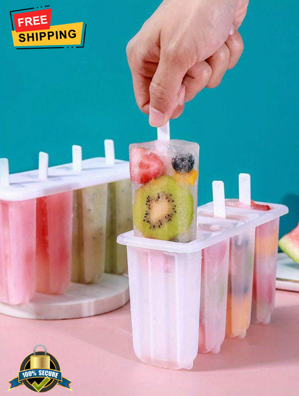 RV Kitchen 4-Popsicle Mold with Cover - Cute DIY Homemade Ice Cream Mold