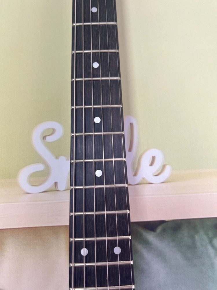 Jazz style electric guitar purple gradient solid silver hardware