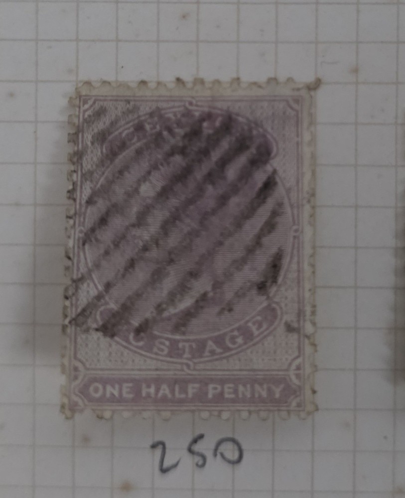 1857, QV, Ceylon, 1/2d lilac