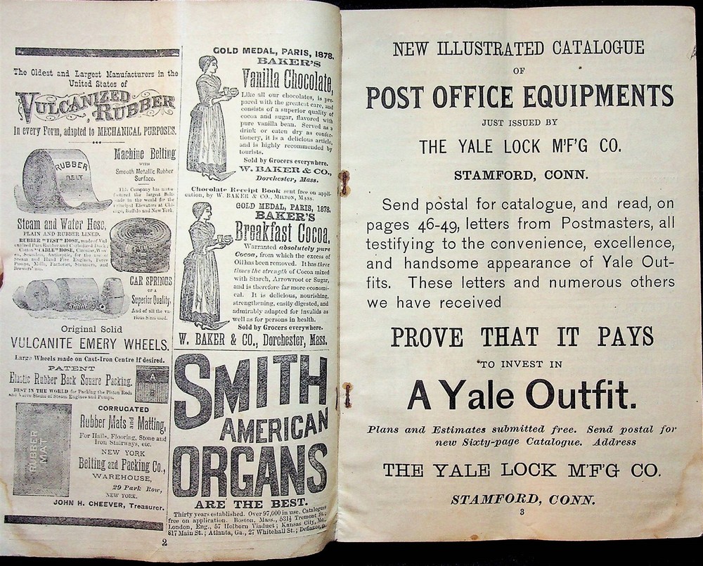 United States Official Postal Guide July 1882 Postmaster General Free Delivery
