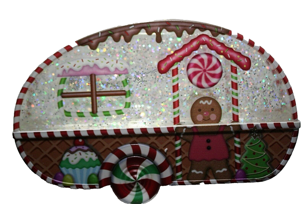 Cracker Barrel Gingerbread Camper Glitter Globe