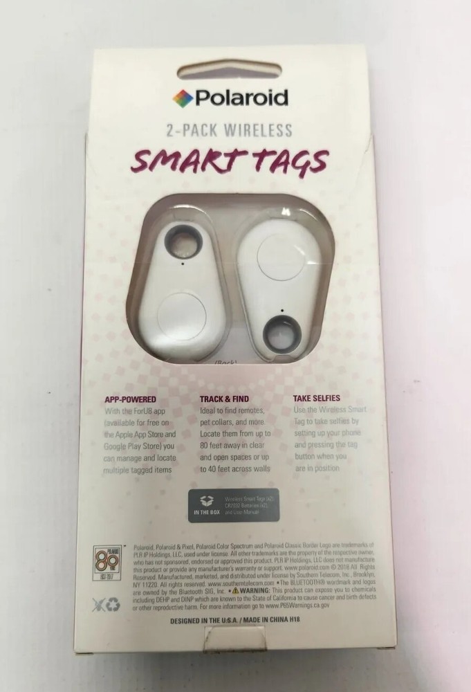 Polaroid Bluetooth 2 Pack Wireless Smart Tags - Open Box