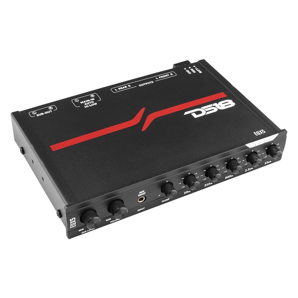DS18 EQX5 High Volt 5 Band Equalizer with High Level Input - 8 Volt 5-Band