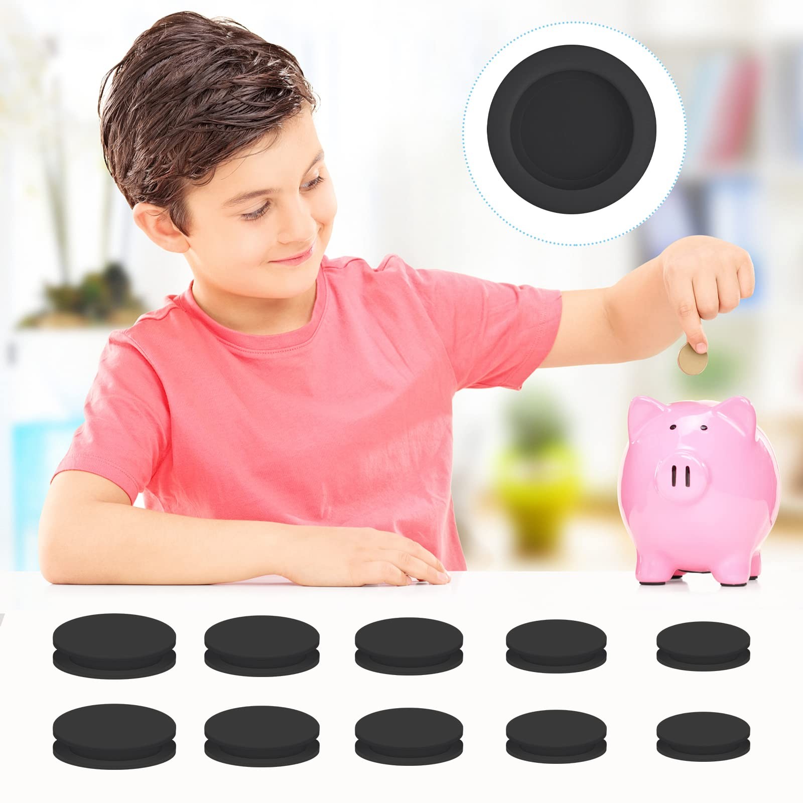 20 Pcs 5 Sizes Rubber Piggy Bank Stopper Saving Box Plug for Coin Bank Saving