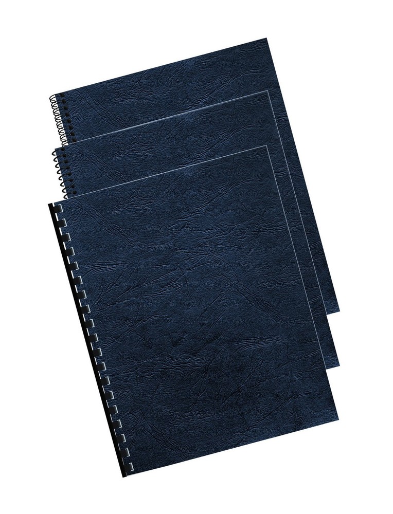 Fellowes Letter Size Binding Covers Expressions Grain, 50-Pack, 50 Pack, Navy