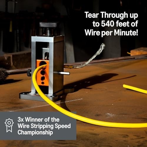 Wire Stripping Machine - Drill-Powered Scrap Wire Stripper, Adjustable Guide & R