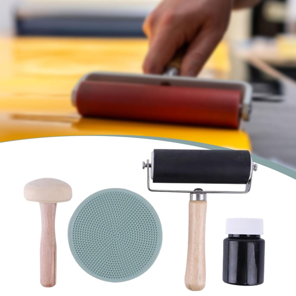 Rubber Brayer Roller Handheld Printing Roller for Scrapbooking Engraving