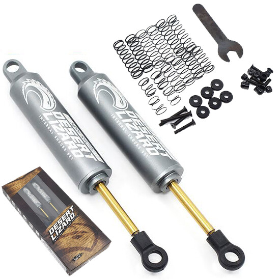 Yeah Racing 90mm Desert Lizard Two Stage Internal Spring Damper Shocks (2) Grey