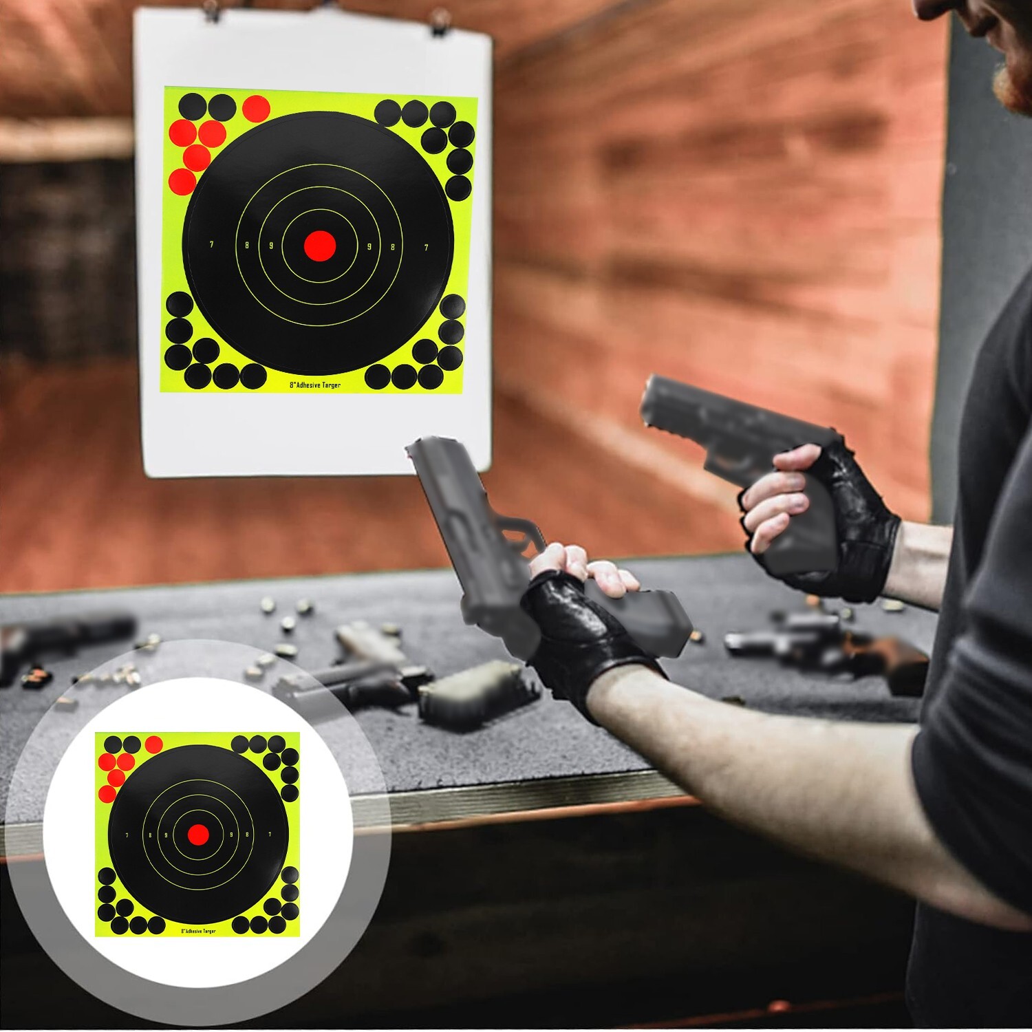 50 Packs Shooting Targets Reactive Splatter Range Paper Target Gun Shoot Rifle