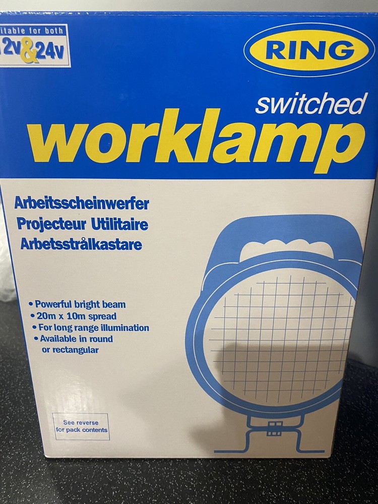 RING SWITCHED WORKLAMP 12/24 VOLT RECTANGULAR HALOGEN BRIGHT/LONG BEAM HANDGRIP