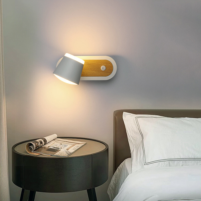 7W LED Sleep Reading Light Fixture Adjustable Wall Mounted Lamp ON/OFF Switch