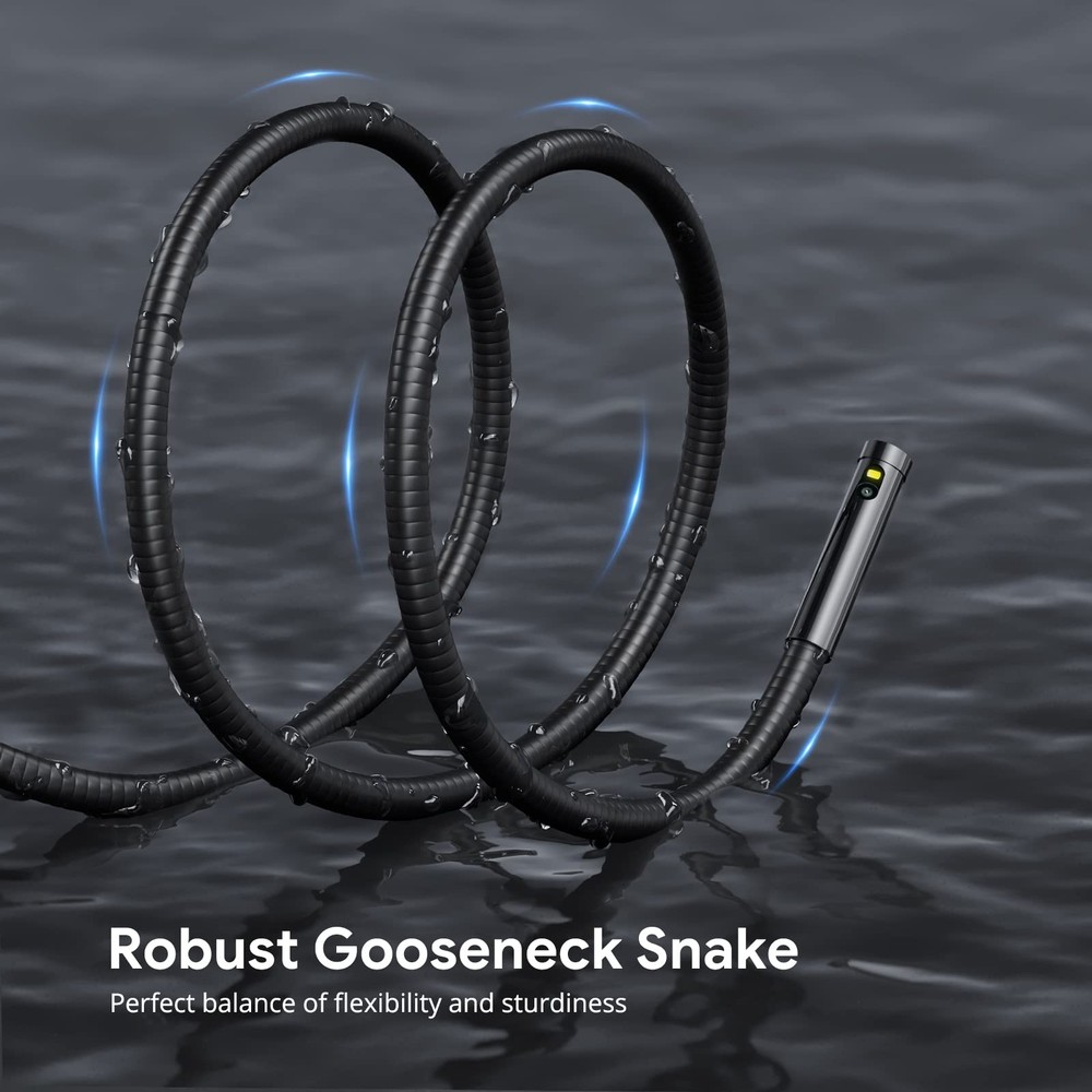 Endoscope, 7'' IPS Screen Borescope Camera with Light, Triple-Lens Inspection...