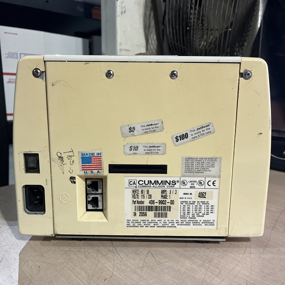 CUMMINS JETSCAN 4062 BILL COUNTER
