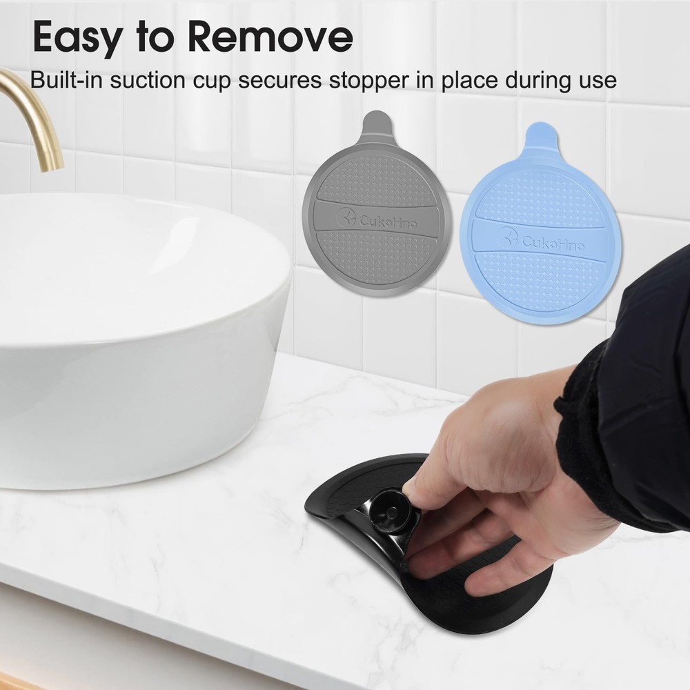 CukoHno Silicone Drain Stopper for Shower & 2 Pack, Multicolor