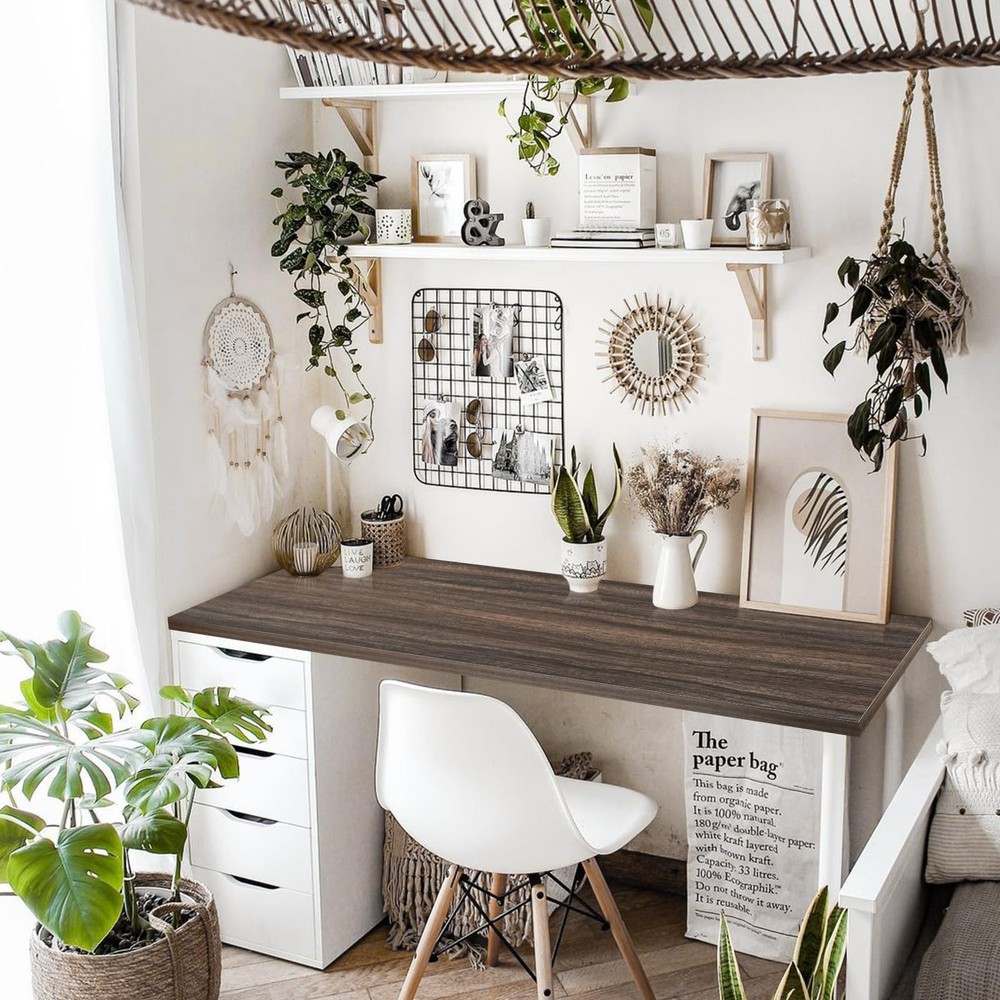 Universal Tabletop 45.67"x23.62", Solid -Piece Melamine Table Top, Double Des...