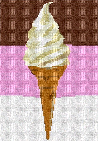 Vanilla Ice Cream Cone Needlepoint Kit or Canvas