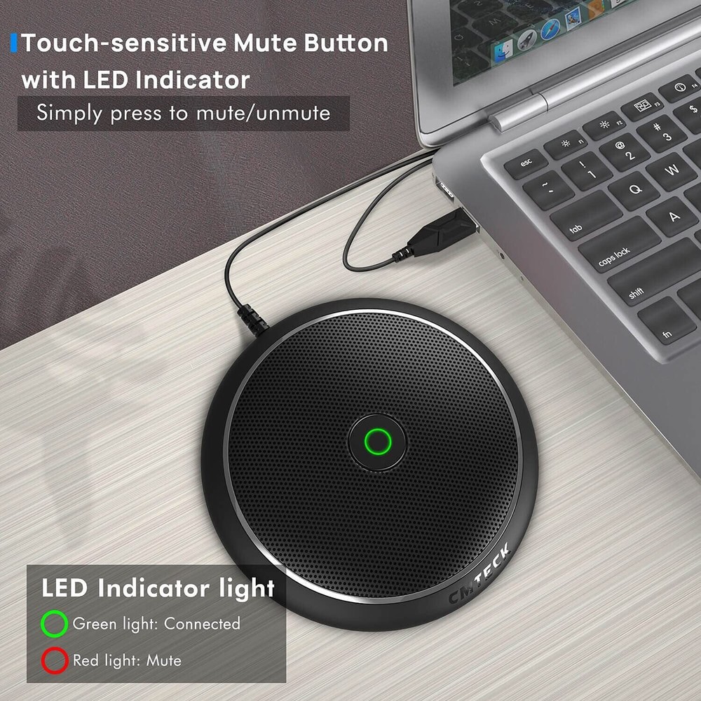 CMTECK Conference USB Microphone, Computer Desktop Mic with Mute Function, Om...