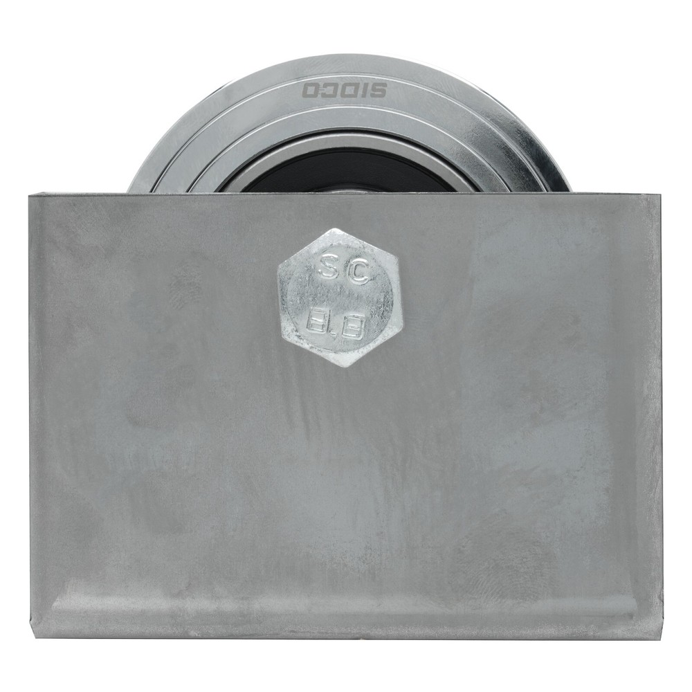 Sidco Supply 3 Inch V-Groove Gate Wheels Solid Steel with Weldable Box (Chrome)