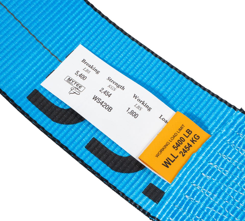 4PK 4"x20' Blue Winch Tie Down Straps w/Flat Hooks WLL# 5400 lbs for Flatbed ...