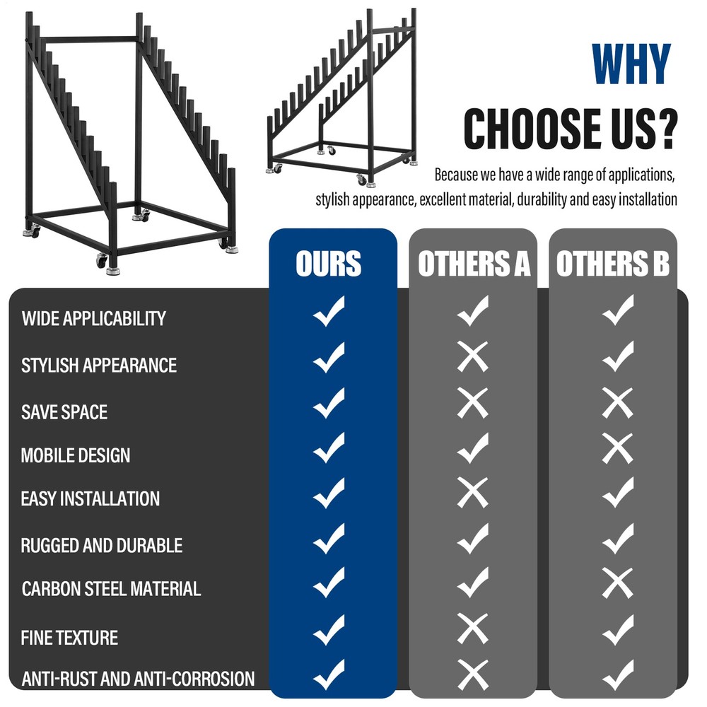 Tile Display Rack,Tile Display Stand With Wheels, Sample Storage Rack, Black