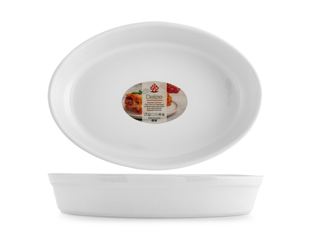 White Oval Ceramic Baking Dish 34.5X24X6 Cm