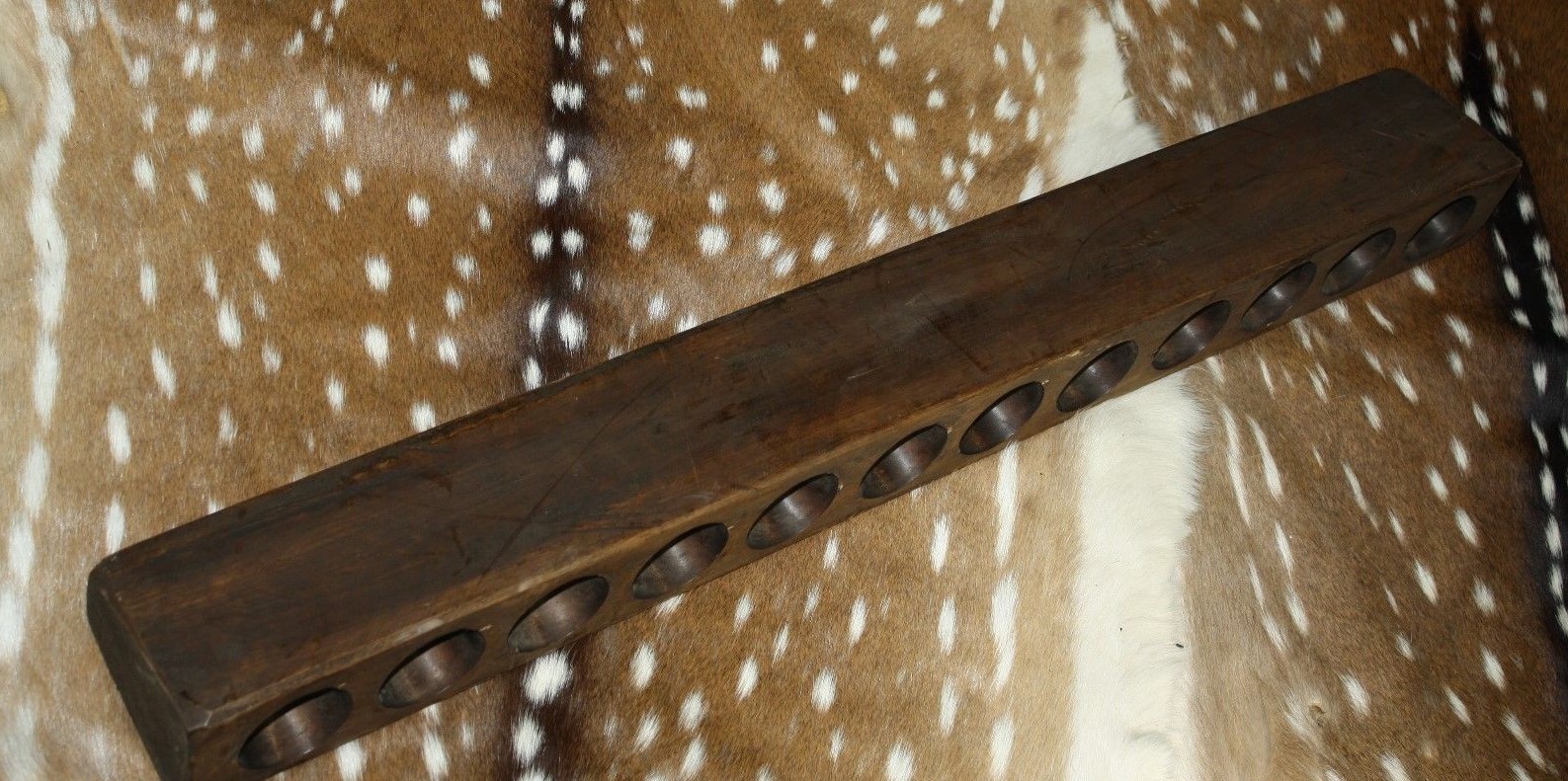 12 Hole Wooden Sugar Mold Wood Candle Holder Primitive Rustic Home Decor