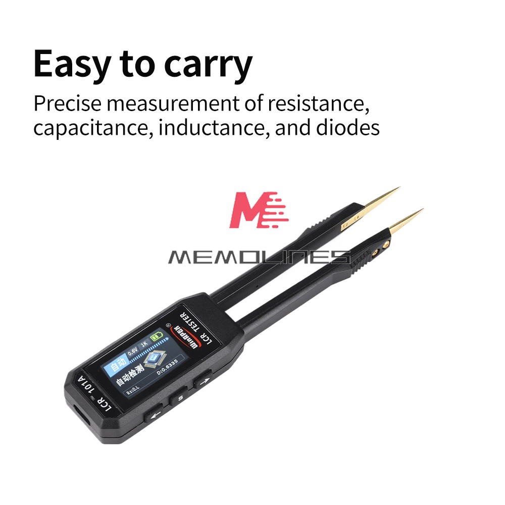 Digital Smart Bridge Tweezer LCR SMD ESR Tester Ohm Capacitance Test Multimeter