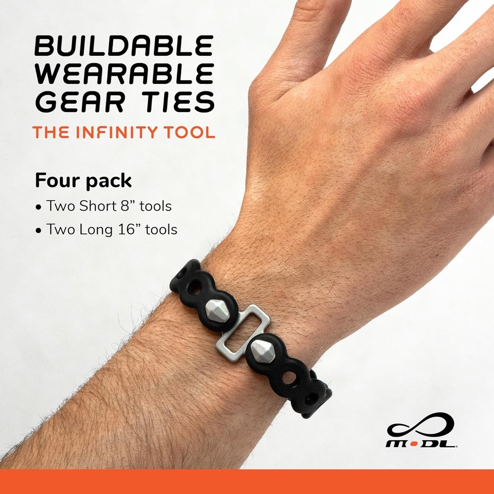 Infinity Tool™ 2.0 Modular Straps 4-Pack Flexible Multi-Tool Gear Strap Wearable