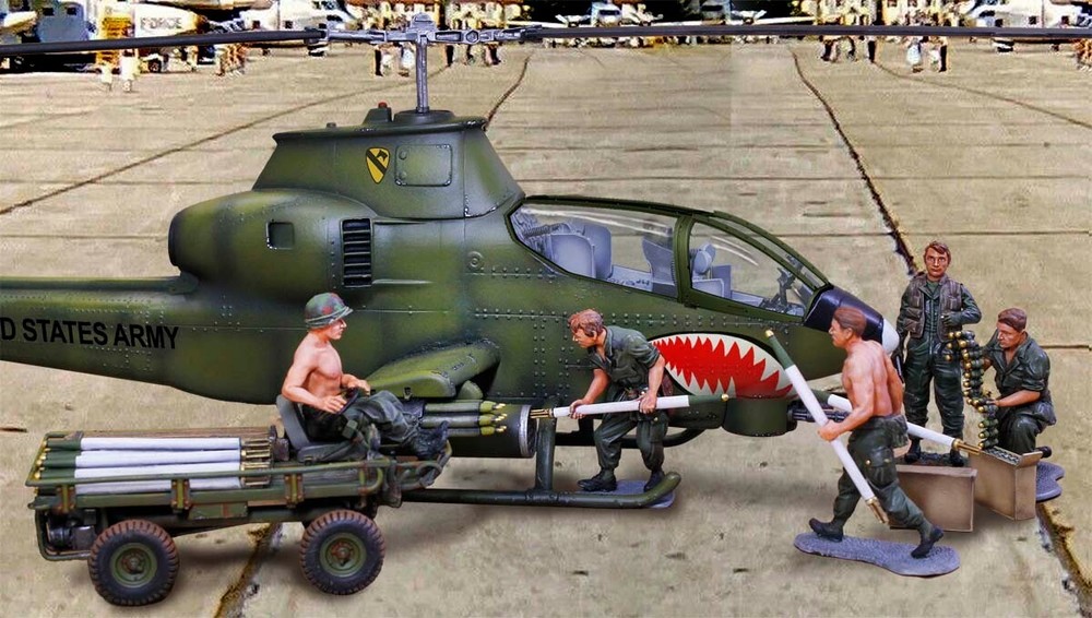 MODELS VIETNAM WAR HELICOPTER CS01128 ARMY COBRA ATTACK FULL SET!