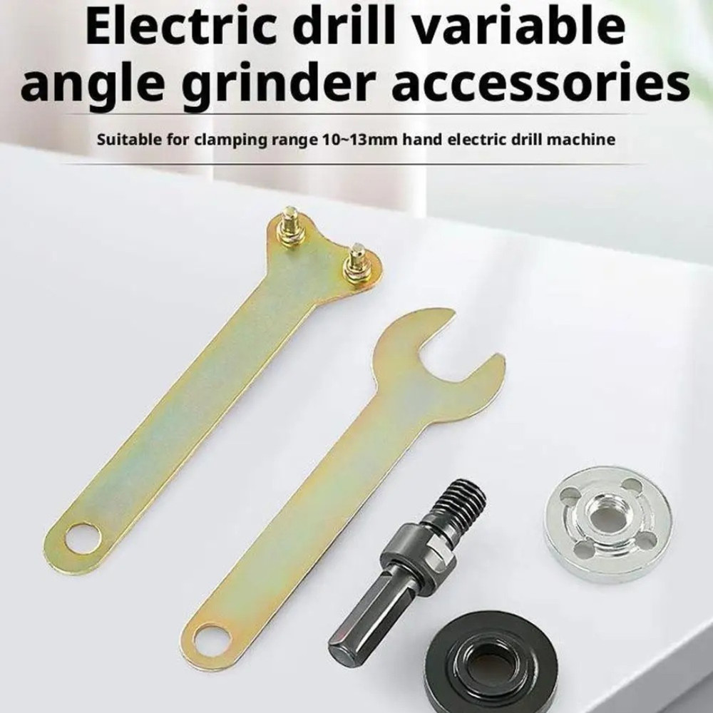 10mm 5Pcs Drill to Angle Grinder Adapter Set - Variable Rod Converter Tools
